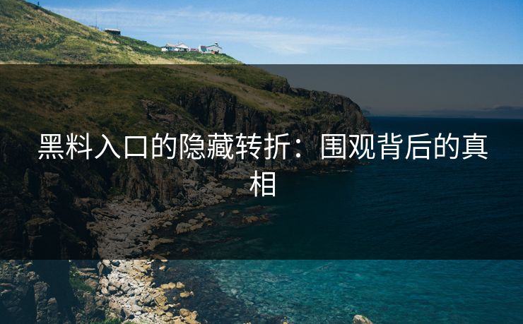 黑料入口的隐藏转折：围观背后的真相