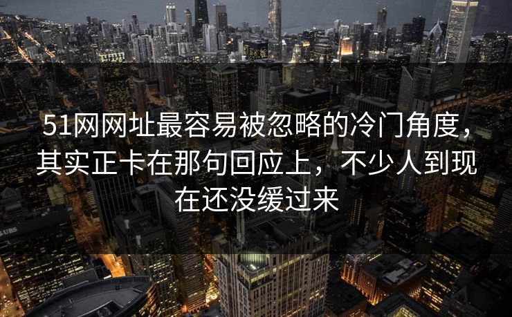 51网网址最容易被忽略的冷门角度,其实正卡在那句回应上,不少人到现在还没缓过来 51网网址最容易被忽略的冷门角度,其实正卡在那句回应上,不少人到现在还没缓过来